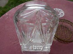Ancien Grand Vase Pique Fleurs Cristal Taillé Val Saint Lambert St Louis