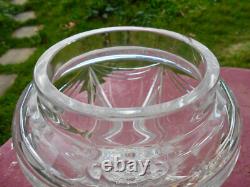 Ancien Grand Vase Pique Fleurs Cristal Taillé Val Saint Lambert St Louis