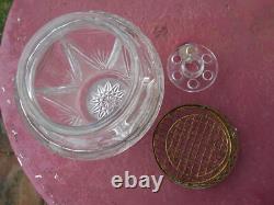 Ancien Grand Vase Pique Fleurs Cristal Taillé Val Saint Lambert St Louis