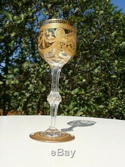 Ancien Verre A Vin Roemer Cristal St Louis Modele Congress Or Gold Epoque 1920