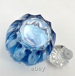 Ancien flacon à parfum ART DECO en cristal signé SAINT LOUIS doublé BLEU 13 cm