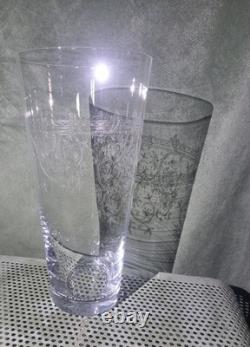 Ancien grand vase en cristal taillé / gravé Baccarat ST Louis autre