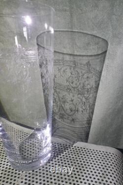 Ancien grand vase en cristal taillé / gravé Baccarat ST Louis autre