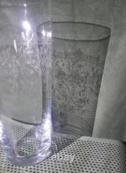 Ancien grand vase en cristal taillé / gravé Baccarat ST Louis autre
