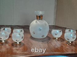 Ancien service carafe + 7 verres cristal Baccarat, Saint Louis