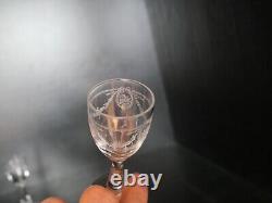 Ancien service liqueur Carafe verres cristal gravé Saint ST Louis modèles SAPHO