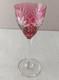Ancien Verre à Vin, En Cristal Rose, Décor Chantilly, Signé Saint Louis
