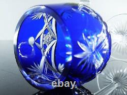 Ancienes 6 Verres A Vin Cotes Taille Cristal Double Couleur St Lambert St Louis