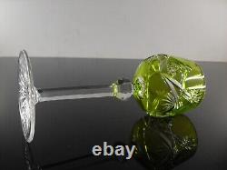 Ancienes 6 Verres A Vin Cotes Taille Cristal Double Couleur St Lambert St Louis