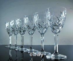 Ancienne 6 Verres A Eau Vin Rouge Cristal Taille Modele Chantilly St Louis Signe