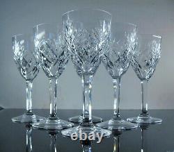 Ancienne 6 Verres A Eau Vin Rouge Cristal Taille Modele Chantilly St Louis Signe