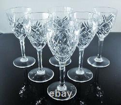 Ancienne 6 Verres A Eau Vin Rouge Cristal Taille Modele Chantilly St Louis Signe