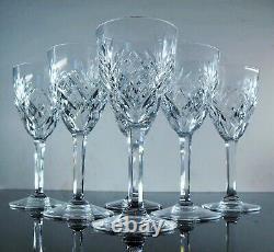 Ancienne 6 Verres A Eau Vin Rouge Cristal Taille Modele Chantilly St Louis Signe
