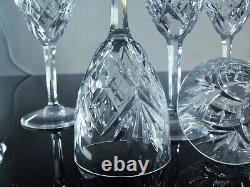 Ancienne 6 Verres A Eau Vin Rouge Cristal Taille Modele Chantilly St Louis Signe