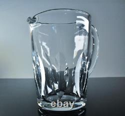 Ancienne Cruche Broc Cristal Massif Taille Modelé Jersey St Louis Signe