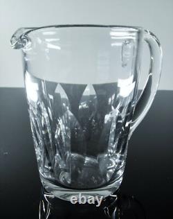 Ancienne Cruche Broc Cristal Massif Taille Modelé Jersey St Louis Signe
