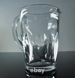 Ancienne Cruche Broc Cristal Massif Taille Modelé Jersey St Louis Signe