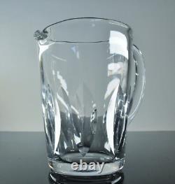 Ancienne Cruche Broc Cristal Massif Taille Modelé Jersey St Louis Signe