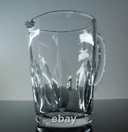 Ancienne Cruche Broc Cristal Massif Taille Modelé Jersey St Louis Signe