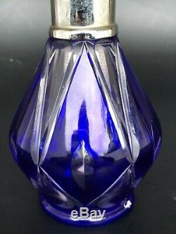 Ancienne Lampe Berger Cristal De Saint Louis Bleu Losanges