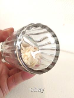 Ancienne Lampe Berger Cristal De Saint Louis Modèle Laurier Polychrome Émaillée