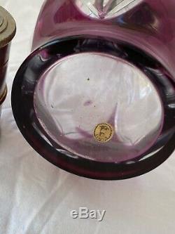 Ancienne Lampe Berger En Cristal De Saint Louis Violette