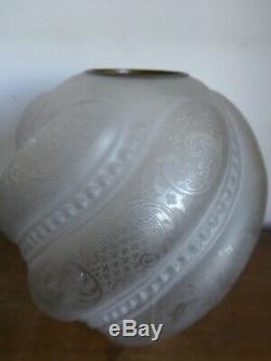 Ancienne Paire De Globes Cristal St Louis Lampe A Petrole Huile Carcel XIX