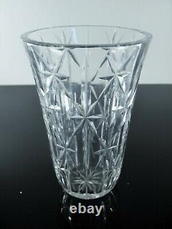 Ancienne Vase En Cristal Souffle Taille Diamant St Louis Signée