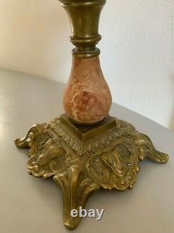 Ancienne lampe a pétrole cristal gravé à l'acide Saint louis