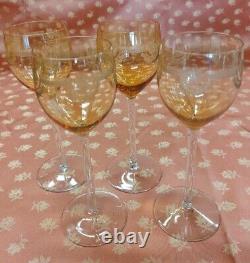 Ancienne série de 4 verres à vin blanc cristal de st louis modèle Manon couleur