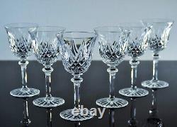 Anciennes 6 Verres A Vin Cristal Taille Soufle Modele Sammy Taille St Louis 15,5