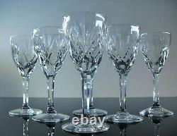 Anciennes 6 Verres A Vin En Cristal Modele Monako Taille St Louis Signe