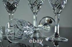 Anciennes 6 Verres A Vin En Cristal Taille Modelé Chantilly St Louis Non Signe