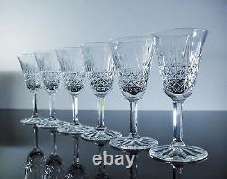Anciennes 6 Verres A Vin En Cristal Taille Modelé Tarn St Louis Signe
