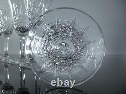 Anciennes 6 Verres A Vin En Cristal Taille Modelé Tarn St Louis Signe