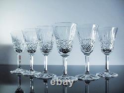 Anciennes 6 Verres A Vin En Cristal Taille Modelé Tarn St Louis Signe