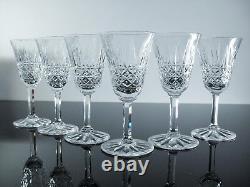 Anciennes 6 Verres A Vin En Cristal Taille Modelé Tarn St Louis Signe
