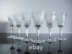 Anciennes 6 Verres A Vin En Cristal Taille Modelé Tarn St Louis Signe
