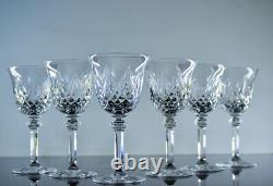 Anciennes 6 Verres A Vin En Cristal Taille Souffle Modele Sammy Taille St Louis