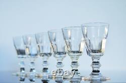 Anciennes 6 Verres Digestif Cristal Taille Cotes Plates Caton St Louis Art Deco