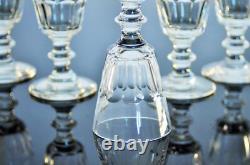 Anciennes 6 Verres Digestif Cristal Taille Cotes Plates Caton St Louis Art Deco