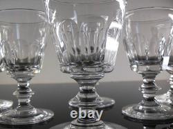 Anciennes 6 Verres Digestif Cristal Taille Cotes Plates Caton St Louis Art Deco