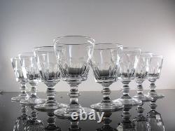 Anciennes 6 Verres Digestif Cristal Taille Cotes Plates Caton St Louis Art Deco