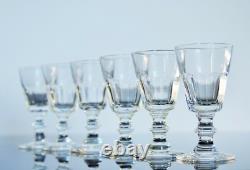 Anciennes 8 Verres Digestif Cristal Taille Cotes Plates Caton St Louis Art Deco