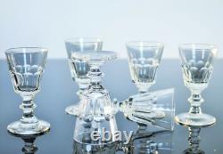 Anciennes 8 Verres Digestif Cristal Taille Cotes Plates Caton St Louis Art Deco