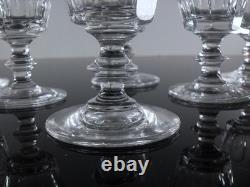 Anciennes 8 Verres Digestif Cristal Taille Cotes Plates Caton St Louis Art Deco