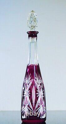 Art Deco Carafe Decanter Liqueur En Cristal Couleur Lila By Saint Louis