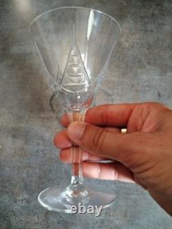 Art Déco Service 25 Verres Cristal Taillé, St Louis Baccarat