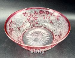 BACCARAT Coupe en cristal double couches à décor d'églantier-vsl-st louis