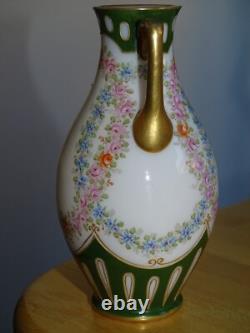 BACCARAT SAINT LOUIS ANCIEN VASE CRISTAL OPALINE EP 1850 LOUIS PHILIPPE ht 12 cm